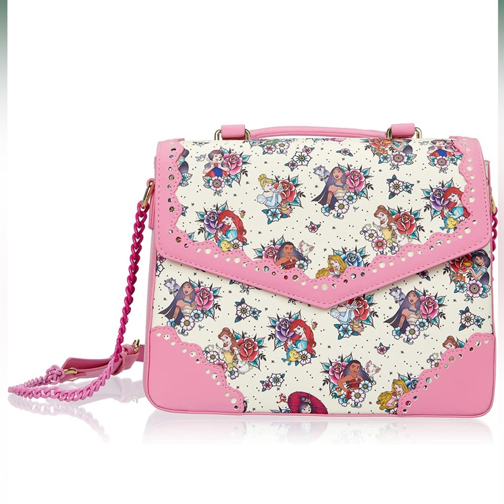 NWT Loungefly Disney Princess Tattoo Crossbody Bag Pink